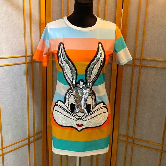 bugs bunny sequin shirt dress Baddie Bunny Sequin Dress